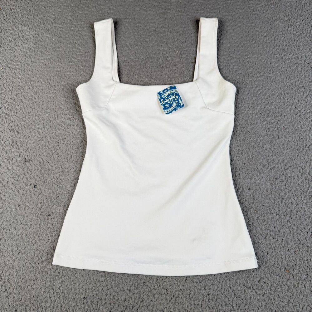 INTIMATELY FREE PEOPLE Tank Women XS White Square Neck Last Time Cami Sleeveless